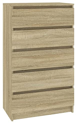vidaXL Cajonera de Madera contrachapada Roble Sonoma 60x36x103 cm, cómoda, Armario, Armario de almacenaje, sifonier, Armario archivador