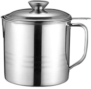 Speck fett behälter, Öl-Sieb-Topf Edelstahl-Fett-Topf mit feinem Mesh-Sieb für die Lagerung Frittieren Speiseöl-Behälter(1.8L)
