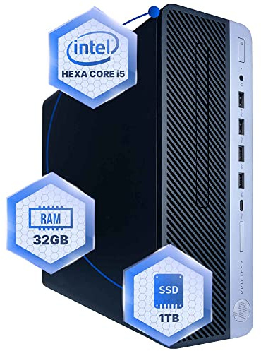 HP ProDesk 600G4 Desktop Computer | Hexa Core Intel i5 (3.2) | 32GB DDR4 RAM | 1TB SSD Solid State | Windows 11 Professional | Home or Office PC (Renewed)