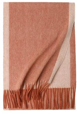 Dninmim Kaschmirschal Hals Damen Herren Unisex Winter Warm Wraps Mit Quaste Kaschmirschals Orange 180X30CM