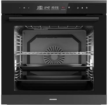 Oranier Pyrolyse Backofen EBP820 autark schwarz 80 Liter Garraum - Soft-Close Tür - Touch-Control - Elektro Einbaubackofen mit 14 Funktionen