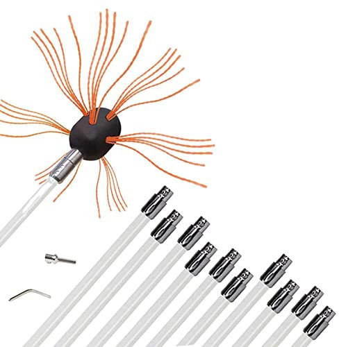 For Le Nettoyage Des Poêles À Granulés, Tiges De Brosse Flexibles De Nettoyage De Cheminée, Diamètre Et Longueur For Tuyaux De Ventilation De Gouttière De Kit Brosse de Cheminée ( Color : Orange , Siz