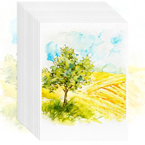 5 tum x 7 tum premium ritning akvarellpapper, 64 ark (300 g/140 lb | 300 gsm, konststaffli akrylmålning, konsttillbehör för barn vuxna, akvarellfärger set