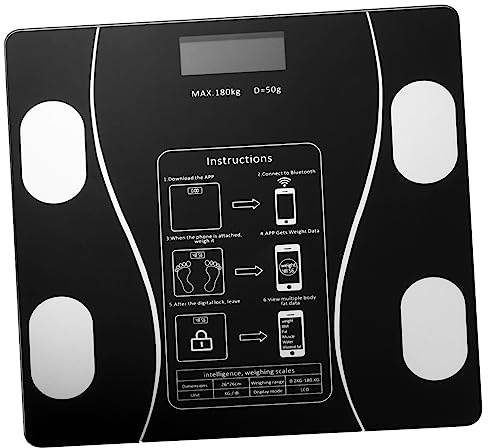 HAPINARY Balance Électronique Intelligente Affichage Précis de 0,1kg à 180kg USB Rechargeable en ABS et Verre pour Usage Domestique