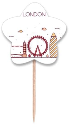 Londres Inglaterra - Palillos planos con diseño de palillos de dientes, diseño de bandera de estrella