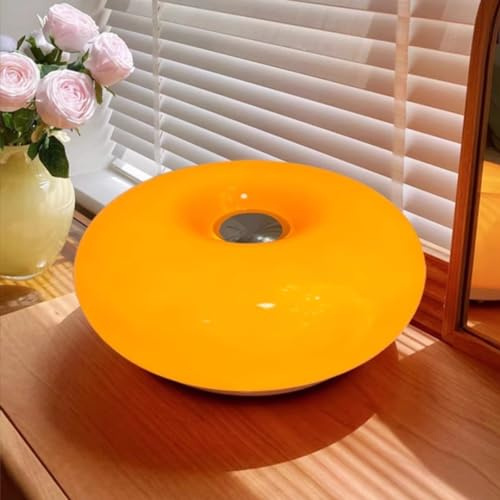 GUANSHAN Orangefarbene Donut-Tischlampe, Vintage-Tischlampe aus Glas, Retro-Tischbeleuchtung, dekorative Atmosphäre, Nachtlampe, Nachttischlampe für Schlafzimmer, Wohnzimmer
