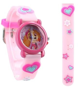 My sweety pop Analoge Armbanduhr zum Lernen der Uhrzeit für Kinder, Motiv: Paw Patrol, Rosa, Schule, Kindergarten, Urlaub, Geschenkidee, Paw Patrol – Blau