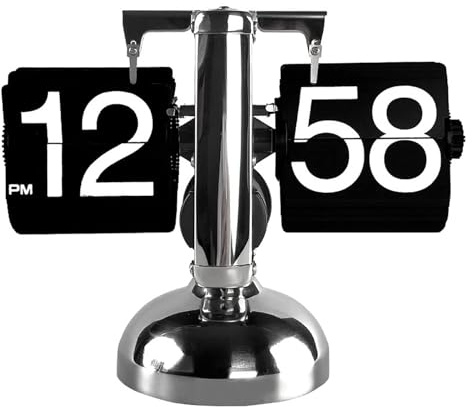 Beufee Flip-Uhr, Mini-Retro-Uhr, Auto-Flip-Tischuhr, digitaler Kalender, Coole Schreibtischuhr, mechanische Uhr Regaluhr Retro Tischuhr für Zuhause, Büro, Schreibtisch-Dekor (Schwarz)