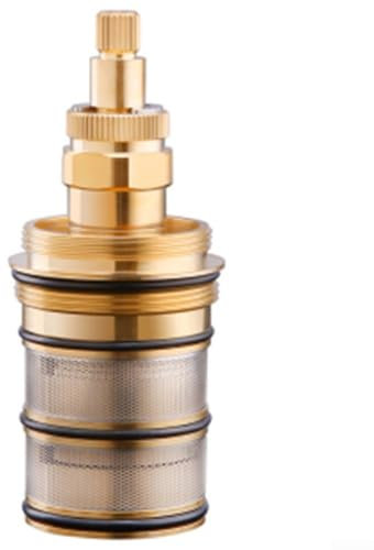 Brass Replacement Faucet Thermostatic Cartridge, Shower Mixer Valve Bar Repair Kit,Compatible With Built-in Thermostats(Gold)