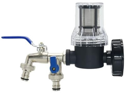 Accessoires Pour Tonneaux De Pluie IBC Tank Tap Adapter Filter 1/2 3/4 1inch Male Female Threads Water Filter Screen S60 Thread Nipple 1000L Rain Barrel Fitting Montage Du Collecteur De Pluie(Color-A)