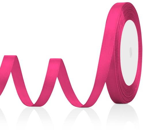 Geschenkband Breit 1cm Schleifenband Rosa Satinband Heißes Rosa schleifen Geburtstagsstoffband Dekoband Haare Schleifenband Geburtstag,Hochzeit,Weihnachten Geschenkbänder Weihnachtsgeschenkband