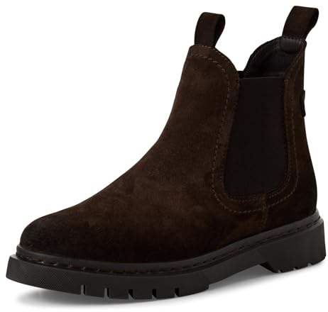 Tamaris Damen Chelsea Boots, Frauen Stiefeletten,Wechselfußbett,Comfort Lining,halbstiefel,Kurzstiefel,uebergangsschuhe,Mocca Suede,40 EU