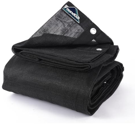 FoundGo 7'X 18' Dump Trailer Tarp Kit, Heavy Duty Dump Trailer Tarps Mesh Tarp with Grommets, Air Flow Trailer Replacement Tarp for Dump Truck Bed Cover, with 2 Pockets fit Dump Truck System