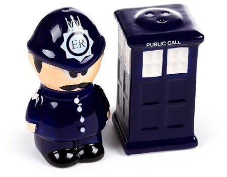 Puckator Police Box & Policeman London Icons Ceramic Salt & Pepper Set