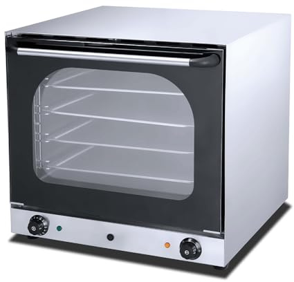 Forno a convezione professionale – 4 livelli – 2 ventilatori – Temperatura 0-300°C – Acciaio Inox – Cottura omogenea e veloce – Ideale per panetterie e ristorazione