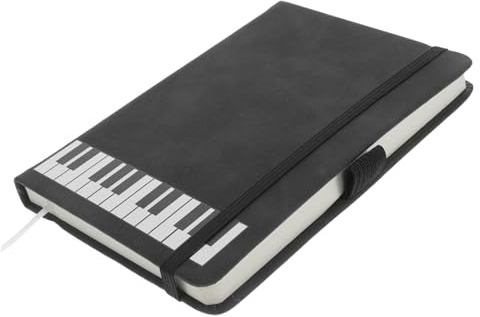 NAMOARLY A6 Piano Notebook Music Theme Journal with Pu Cover Smooth Writing Paper for Notes Diary Sketching Planner Use Portable Notebook for Music Lovers Students and Office