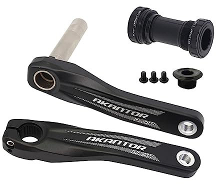 IBOWZ Fahrrad Kurbel Garnitur, GXP Mountainbike-Kurbelgarnitur, 170 mm, hohl, integrierter Kurbelarm, CNC-Kurbel aus Aluminiumlegierung, linkes und rechtes Tretlager