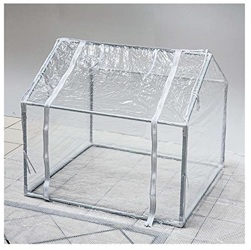 Generisch Anlehngewächshaus aus Aluminium, kompaktes Tomaten-Gartenhaus, tragbares Tunnelgewächshaus mit verzinktem Stahlrahmen für Pflanzenwachstum, PVC-Abdeckung (transparent, 100 x 100 x 80 cm)