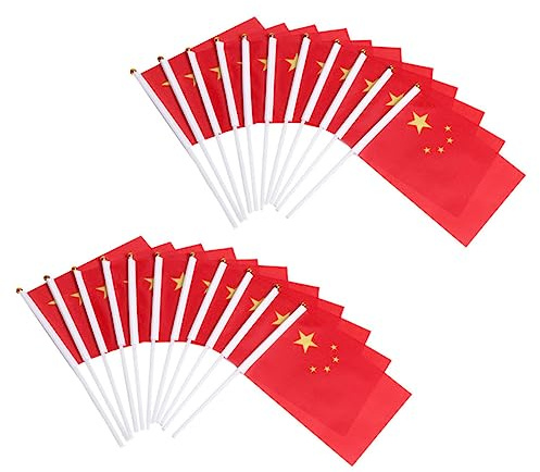 IMIKEYA Handgehaltene China Flagge 14x21cm Polyester Mit Stab Für Innen Und Außenbereich Party Und Festivaldekoration Langlebig Und Patriotisch