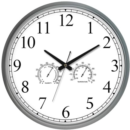 Horloge pour l'extérieur - Résistante aux intempéries - Horloge de jardin - Étanche - Pour l'extérieur - Grande étanchéité - 45,7 cm