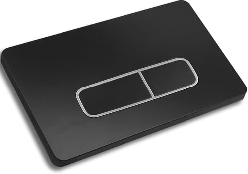 Plaque Déclenchement Mat pour Geberit Sigma,UP300,UP320 Noir -CercleArgenté | Commande Bouton de Chasse D'eau,Accessoire pour Réservoir de WC,Fonction Double Chasse