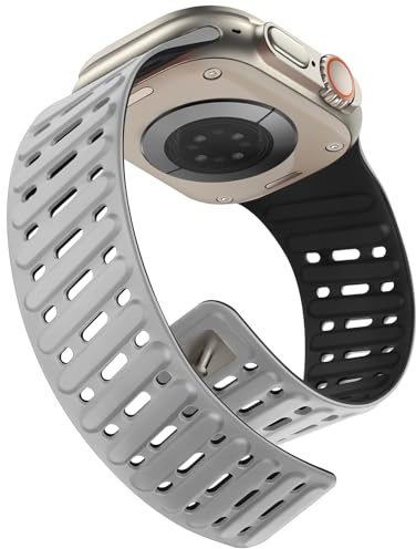Tasikar Clip Magnetic Straps Compatible with Apple Watch 49mm 46mm 45mm 44mm 42mm Silicone Waterproof Breathable Band for iWatch Ultra3/2/1 SE Series 11 10 9 8 7 6 5 4 3 2 1