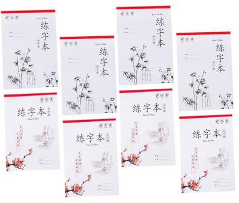 Parliky 8 pièces Cahiers Exercices de Calligraphie Chinois pour Garçon Fille avec Papier Premium pour Pratique de Écriture pour Garçons et Filles Débutants et Adolescents
