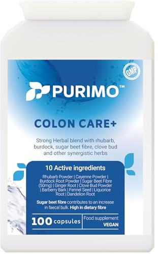 Colon Care+ Advanced | Fast-Acting Herbal Formula for Constipation Relief | Natural Stool Softener | Natural Laxative with Aloe Vera & Fibre | Supports Regular Bowel Movements | 100 Vegan Capsules