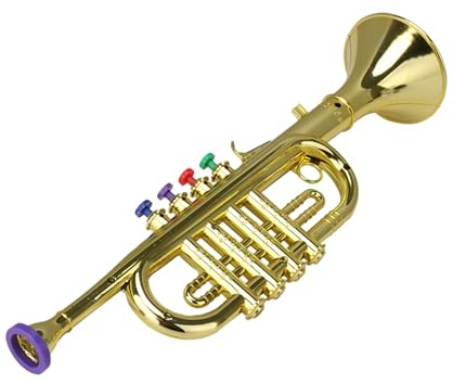Spielzeug Trompete - Blasinstrument Kind | Musikalische Kategorie | Lauter Klang Simulation Modellierung mit 4 Ton Tasten, ABS Kunststoff Beschichtung Aufbau, Bunte Knöpfe, Frühe Musikerziehung Spiel