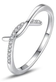 Ayoiow Vorsteckring 750 Gold für Damen, Laborgezüchteter Diamant Geometrisch Vorsteckring Weißgold 750 für Sie, 18 Karat Weißgold Größe 65 (20.7)