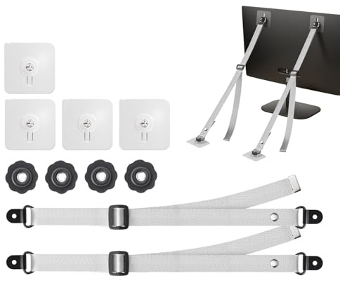 Cinghie di sicurezza per TV, 2 pezzi, regolabili per mobili, 90 x 2 x 0,2 cm, cinghie anti-ribaltamento, sicure per TV a schermo e mobili, per bambini a prova di parete, armadietto, supporto