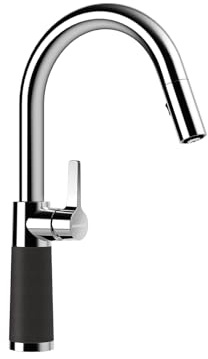 SCHOCK Küchenarmatur SC-520 Onyx – Hochdruck Armatur CRISTALITE mit ausziehbarer Schlauch-Brause und Standard Norm-Anschlüssen