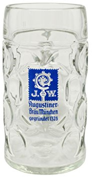 Augustiner Famous Monaco Oktoberfest - Tazza da birra tedesca, 1 litro, in pietra