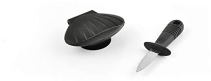 CÉCOA • Ouvre Coquillage avec Couteau en Silicone • Ouvre Huîtres avec Ventouse Fixation • Sécurité et Praticité • Accessoire Fruits de Mer • Compact et Ingénieux
