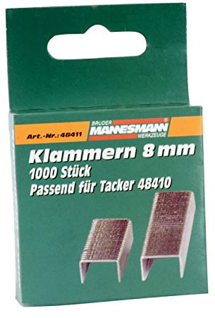 MANNESMANN - Juego de 3 cajas de 1000 grapas para clavadora M48410 (8 x 12 mm)