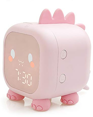 Kinder Lichtwecker Mädchen, Digitaler KinderWecker für Mädchen Jungen mit Sonnenaufgangssimulator, Snooze-Funktion, Ohne Ticken Lautloser Wecker für Jungs Mädchen (Rosa)
