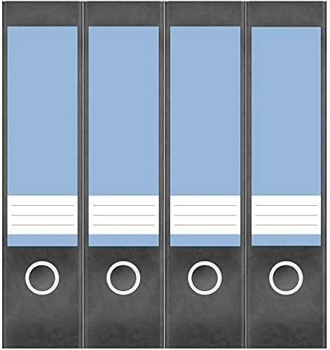 Etiketten für Ordner | Blau 6 | 4 breite Aufkleber für Ordnerrücken | Selbstklebende Design Ordneretiketten Rückenschilder