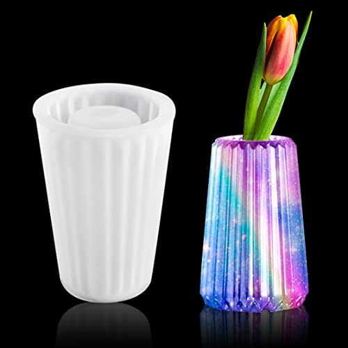 DeryArcle Silikonformen Vase Epoxidharz Formen Stifthalter Resin Silikon Gießformen Krug Harzform für DIY Handwerk Blumentopf Schmuck Lagerung Make-up Pinselhalter Heimtextilien