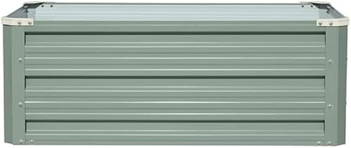 Garden Metal Raised Vegetable Planter in Sage Green Outdoor Flower Trough Herb Grow Bed Box 3 Sizes Small 60x60cm Medium 80x60cm Large 120x90cm (Medium 80x60cm x1)