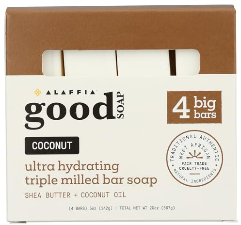 ALAFFIA Coconut Good Soap Value Pack 4 Count, 20 OZ