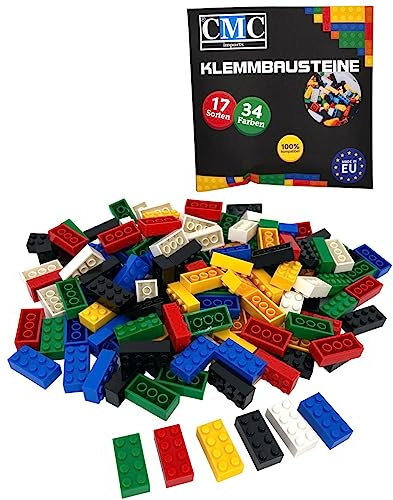 CMC imports 500 Klemmbausteine Basic Farben Bausteine 2x4 Noppen Kompatibel 8 Noppen Bricks Basic