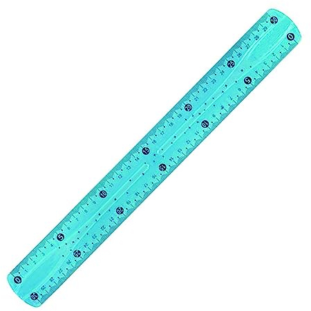 PARENCE.- Weiches Lineal 30cm / Unzerbrechliches Messgerät/Messung in Zentimetern (30) und Zoll (12) - Zufällige Farbe (blau, gelb, grün, rot ...)