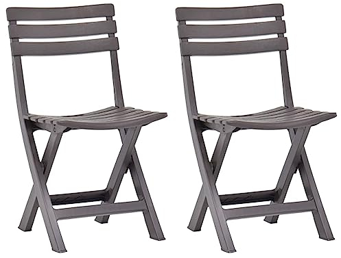 BaraSh Klappbare Gartenstühle 2 STK. Kunststoff Mokka Campingstuhl Garten StüHle TerrassenstüHle Garden Chair BalkonmöBel Kleiner Balkon