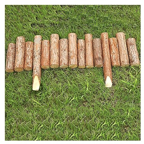 XLIHAWY Gartenzaun, Pflanzen Sie Einen Holzscheit Dekorative Rasenkanten, Flexible wasserdichte Gartenbegrenzung Für Balkon Rasenlandschaftsbau (Farbe : 35x10/12in, Größe : 9pcs)