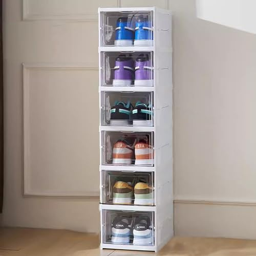 PERTID Organizador Zapatos, Cajas Zapatos de 3/6 Niveles, Cajas Zapatos Transparentes Plastico Apilable, Mueble Zapatero Recibidor (Size : 6-Tier)