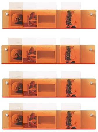 Zeitschriftenregal Prospektständer Orange Klares Schwimmendes Kinderbücherregal, Hängender Literaturhalter Zeitschriftenhalter Für Badezimmer, Jugendzimmer, Schlafsaal Und Flurdekoration ( Color : 4-T