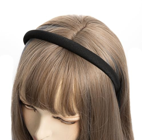 axy Haarreif aus Stoff mit feinen Metallicfäden - gepolstert - Wunderschön Damen Stirnband Haarschmuck Haarreifen HRK7B (Schwarz)
