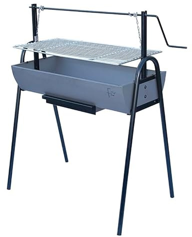 MF - Barbacoa Portatil Cadenas ECO - 1.060 x 1.180 x 400 mms para Carbón y Leña