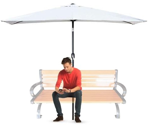 Demi-parasol Rectangulaire Parasol Pare-Soleil De Terrasse/Balcon Demi Parasol Hauteur 225 Cm/245 Cm Vin Rouge/Café/kaki/Vert Foncé/Beige(Beige,200cm/79in)