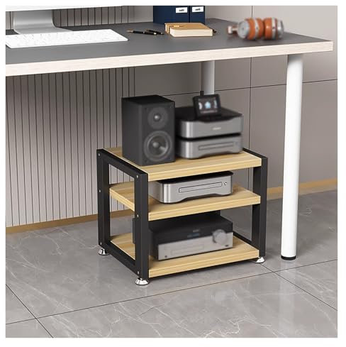 3/4-stufiger Kleiner Sound-Lautsprecherständer, Stereo-Medienkomponentenschrank für Heimkino, Audio-Video-Plattenspieler-Player-Rack-Tower, Spielekonsole, TV-Verstärkerständer, Aufbewahrungs
